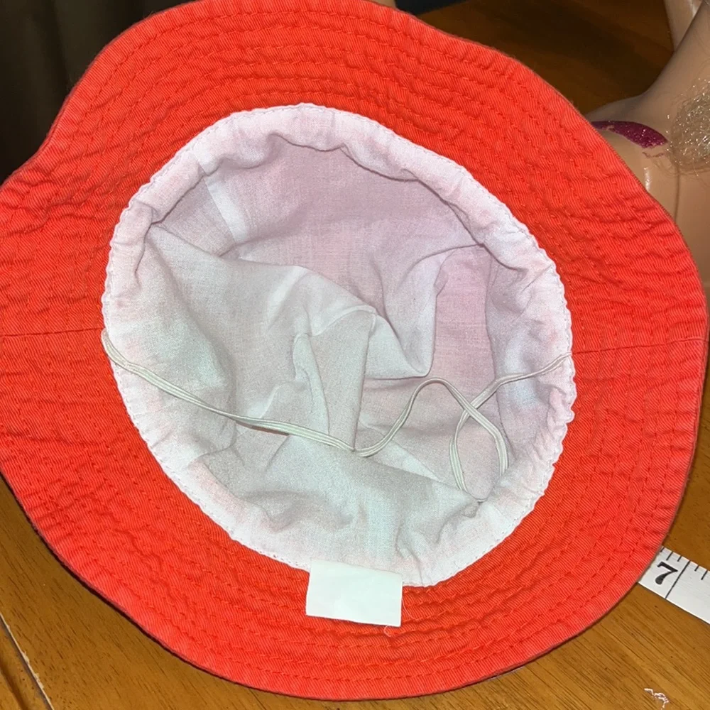 Toddler Boys Zoo Animal Bucket Hat Orange with Elastic Strap
